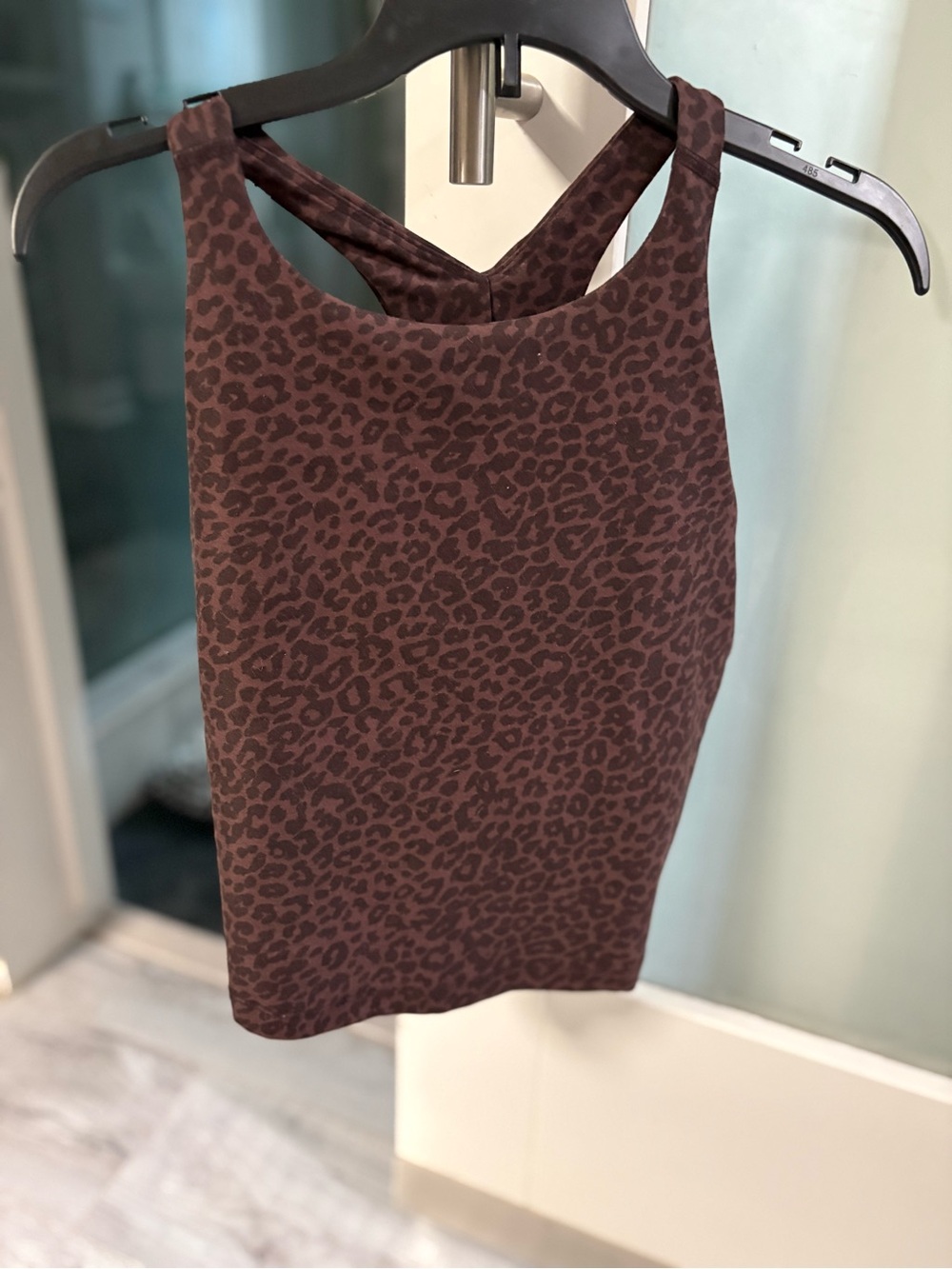 Beyond Yoga Brown Leopard Print Crossback Tank
